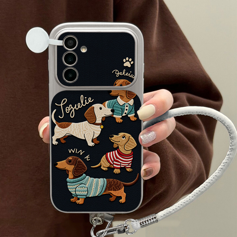 Camera Wrist Strap - 만화 닥스훈트 휴대폰 케이스 삼성 A56