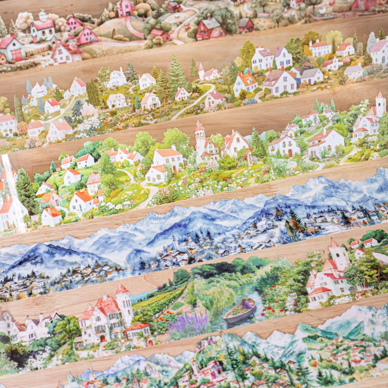 Photography Journal - 6롤 6cm×200cm 마을 테마 테이프 펫