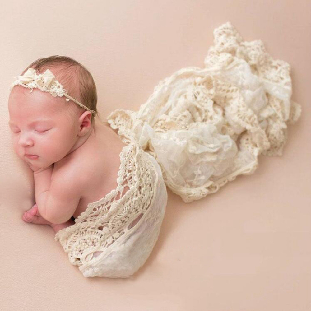 신생아 사진 촬영 소품 담요 배경 레이스 랩, 포대기  - Photography Newborn 리뷰 및 가격