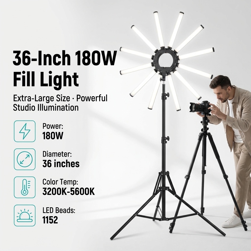 12암 멀티 튜브 사진 조명 키트 180W 대형 LED - Photography Youtube 리뷰 및 가격