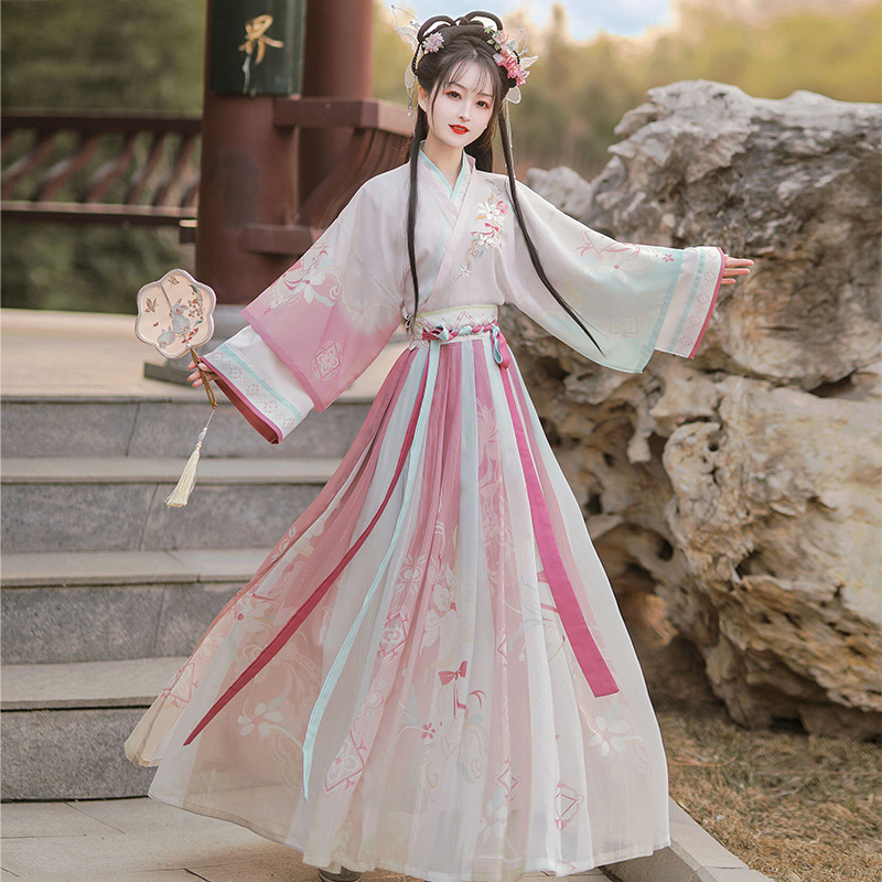 여성 핑크 그라데이션 Hanfu 중국 전통 진나라 스타 - Photography Game 리뷰 및 가격
