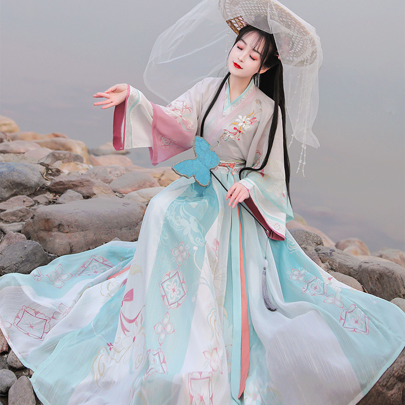 여성 핑크 그라데이션 Hanfu 중국 전통 진나라 스타 - Photography Game 리뷰 및 가격
