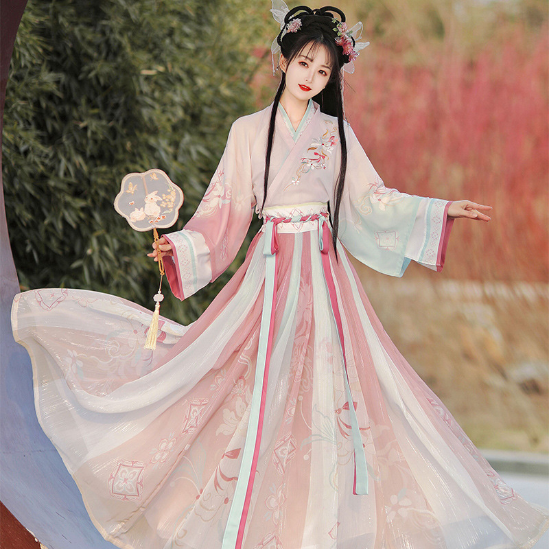 여성 핑크 그라데이션 Hanfu 중국 전통 진나라 스타 - Photography Game 리뷰 및 가격