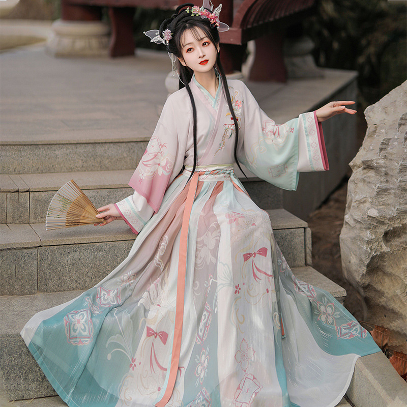 여성 핑크 그라데이션 Hanfu 중국 전통 진나라 스타 - Photography Game 리뷰 및 가격