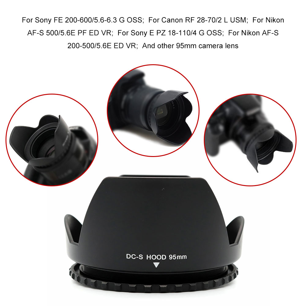 95mm 플라워 튤립 렌즈 후드 나사식 꽃잎 렌즈 쉐이 - Lens Hood Petal 리뷰 및 가격