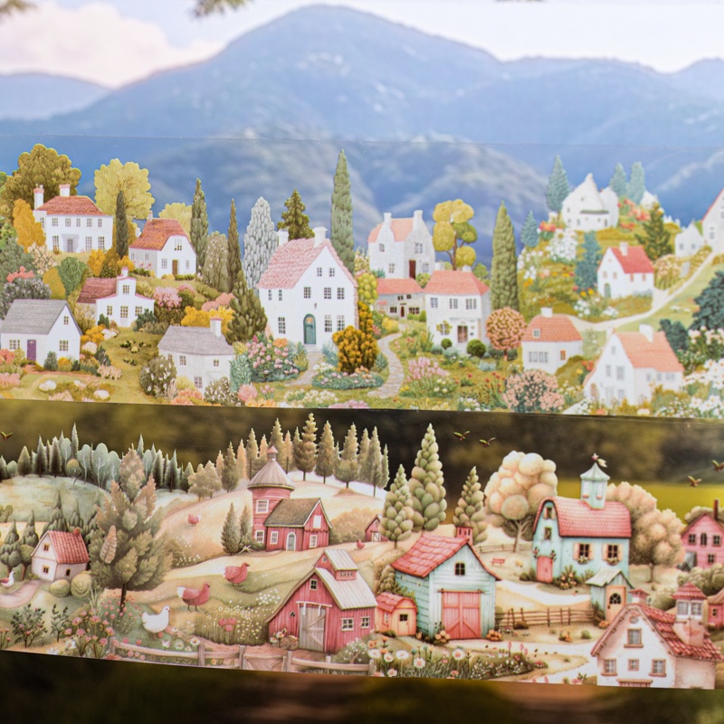 6롤 6cm×200cm 마을 테마 테이프 펫 테이프 세 - Photography Journal 리뷰 및 가격