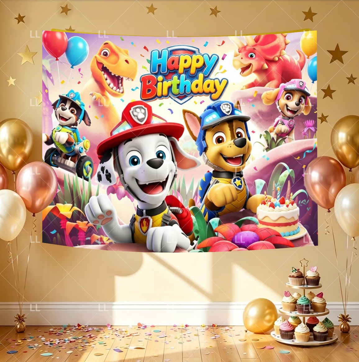 Paw Patrol 용감한 공룡 섬 테마 배경 어린이  - Photography Sport 리뷰 및 가격